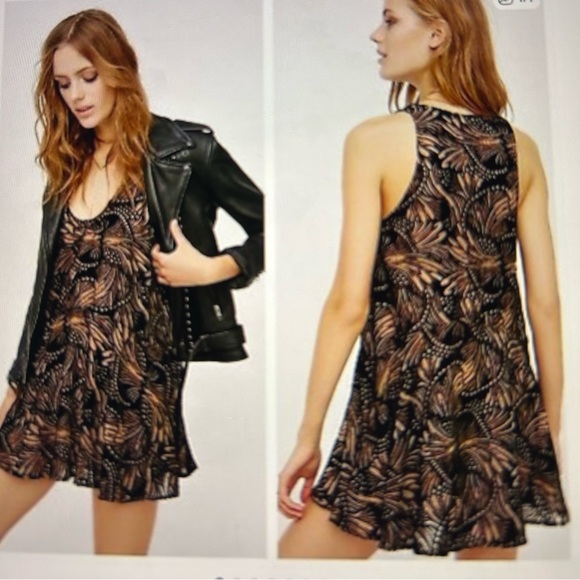 Free People Dresses & Skirts - Free People nude and black burnout dress